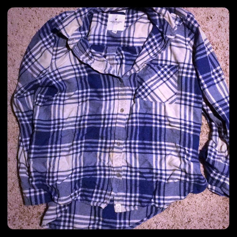 Blue and white Plaid shirt
